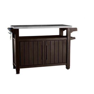 Multifunkční zahradní grilovací stolek KETER UNITY XL 207l hnědý