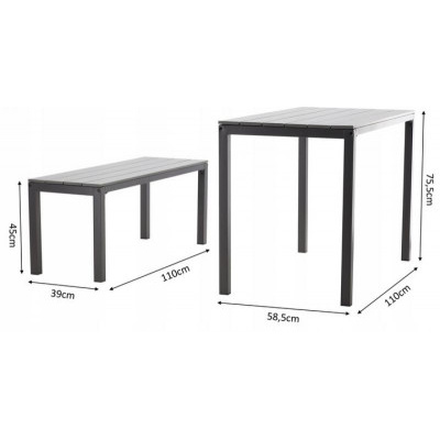 Set zahradního nábytku Garden šedý, 3 ks