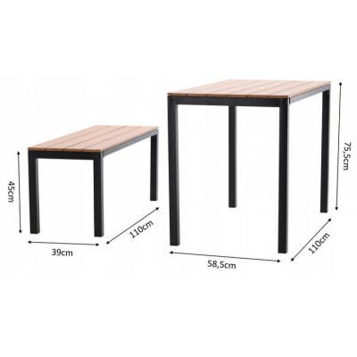 Set zahradního nábytku Garden hnědý, 3 ks
