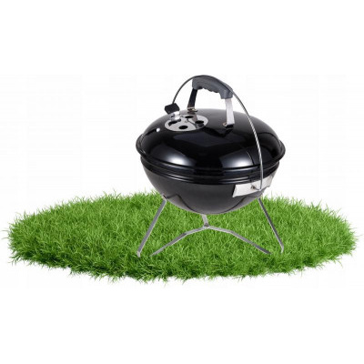 Zahradní gril na dřevěné uhlí s poklopem 37x37x44 cm