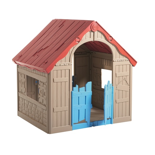 KETER FOLDABLE PLAY House dětský domek, béžová/červená/modrá
