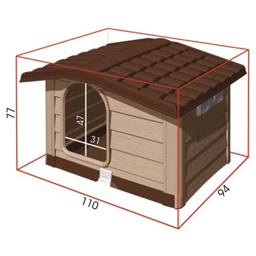 ALDOTRADE Psí bouda Bungalow velká 110x94x77cm