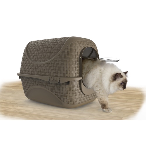 ALDOTRADE Krytá toaleta pro kočky Rattan 42x50,5x40cm