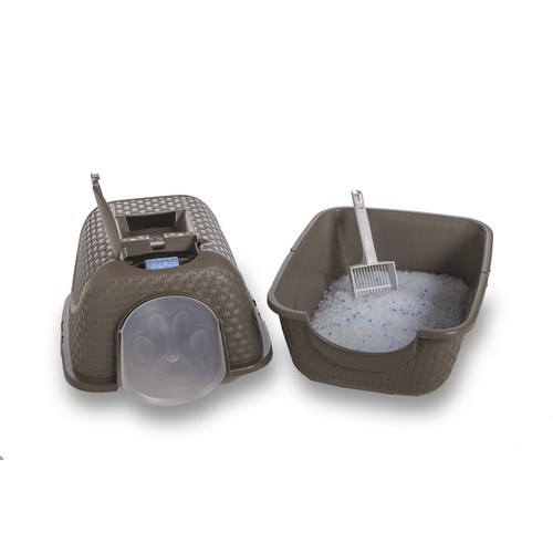 ALDOTRADE Krytá toaleta pro kočky Rattan 42x50,5x40cm