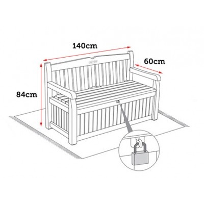 Lavice Eden Garden Bench 265l antracit/šedá