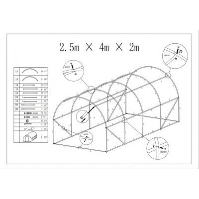 ALDOTRADE Fóliovník zahradní 4x2,5x2m