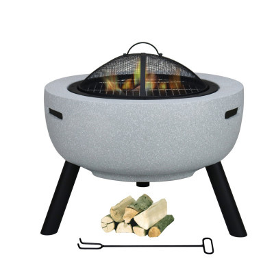 Zahradní ohniště na nožkách s poklopem a lopatkou 60x60x52 cm