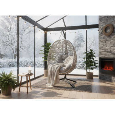 Skládací závěsné křeslo DRIM šedé