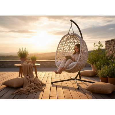 Skládací závěsné křeslo DRIM šedé