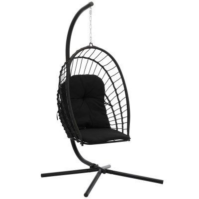 Skládací závěsné křeslo ERIS černé