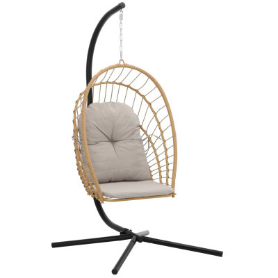 Skládací závěsné křeslo ERIS hnědé