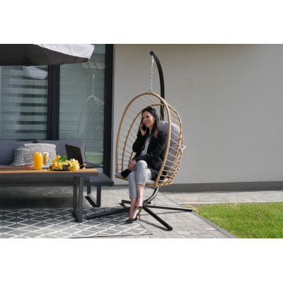 Skládací závěsné křeslo ERIS hnědé