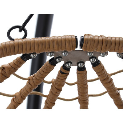 Skládací závěsné křeslo béžové 103x95x185 cm