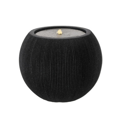 Plastová zahradní fontána s LED, 37x37x30 cm černá