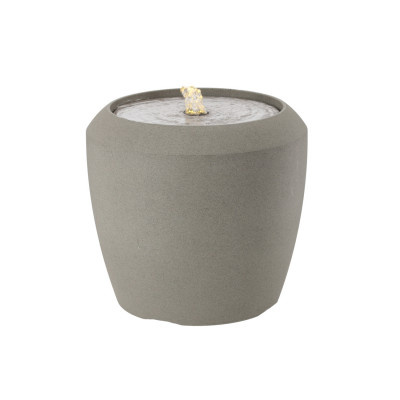 Plastová zahradní fontána s LED, 33,6x33,6x30,5 cm, šedá