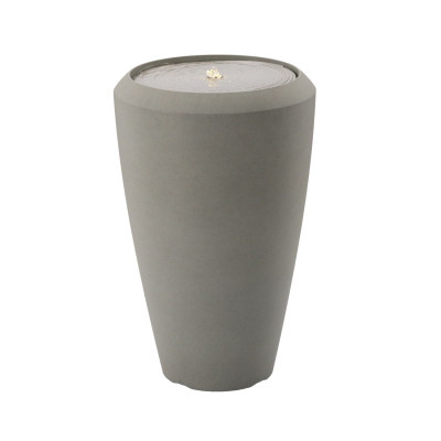 Plastová zahradní fontána s LED, 44,5x44,5x70 cm, šedá