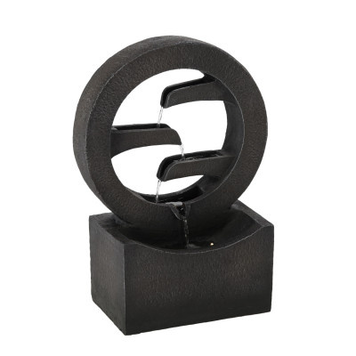 Zahradní fontána prsten 34x16x47,8 cm s LED