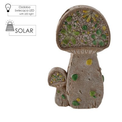 Zahradní figurka houby s LED osvětlením 26 x 10 x 43 cm