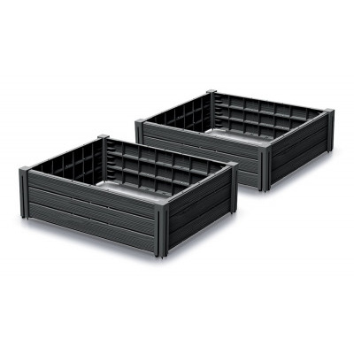 Vyvýšený záhon 2 ks BASE PLANT 75,6 cm - antracit