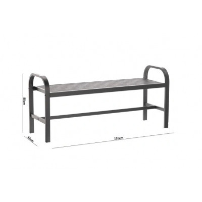 Zahradní lavice GARDINEO černá, 126x42x55cm