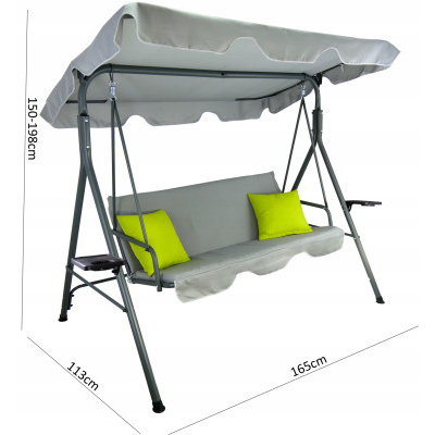 Gardenline Zahradní houpačka A-TYPE 170 x 118 x 153 cm šedá + limetkové polštáře a stojánky na šálek