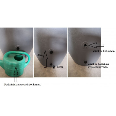 Sud na dešťovou vodu AQUACAN 440l - antracit