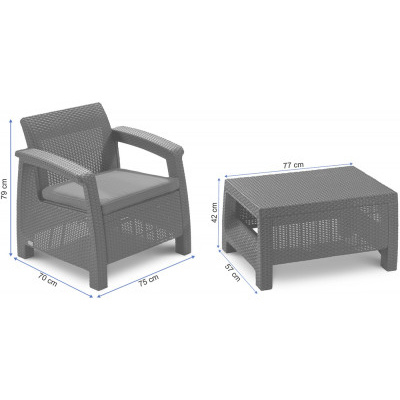 Keter zahradní set Corfu WEEKEND hnědá