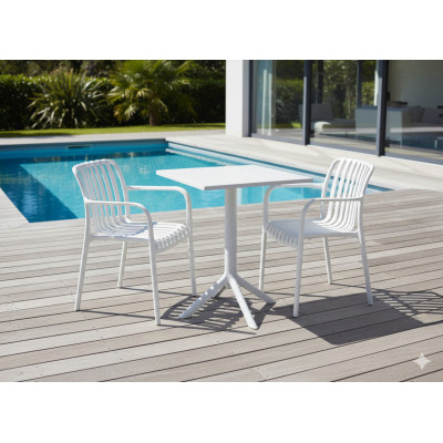 Zahradní židle 45,5x57x45/81 cm, bílá, nosnost 110 kg