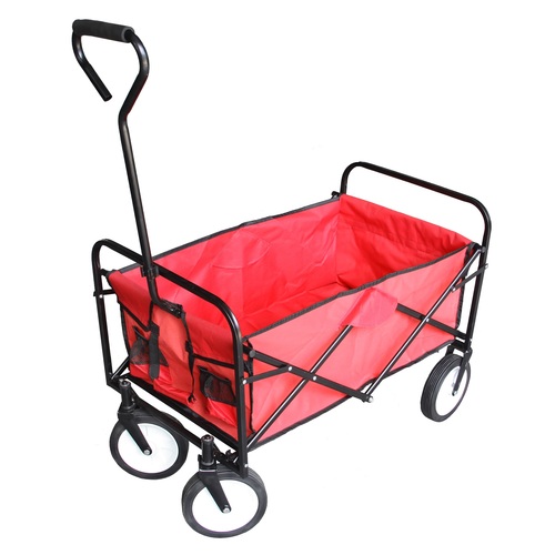 ALDOTRADE Skládací zahradní přepravní vozík červený